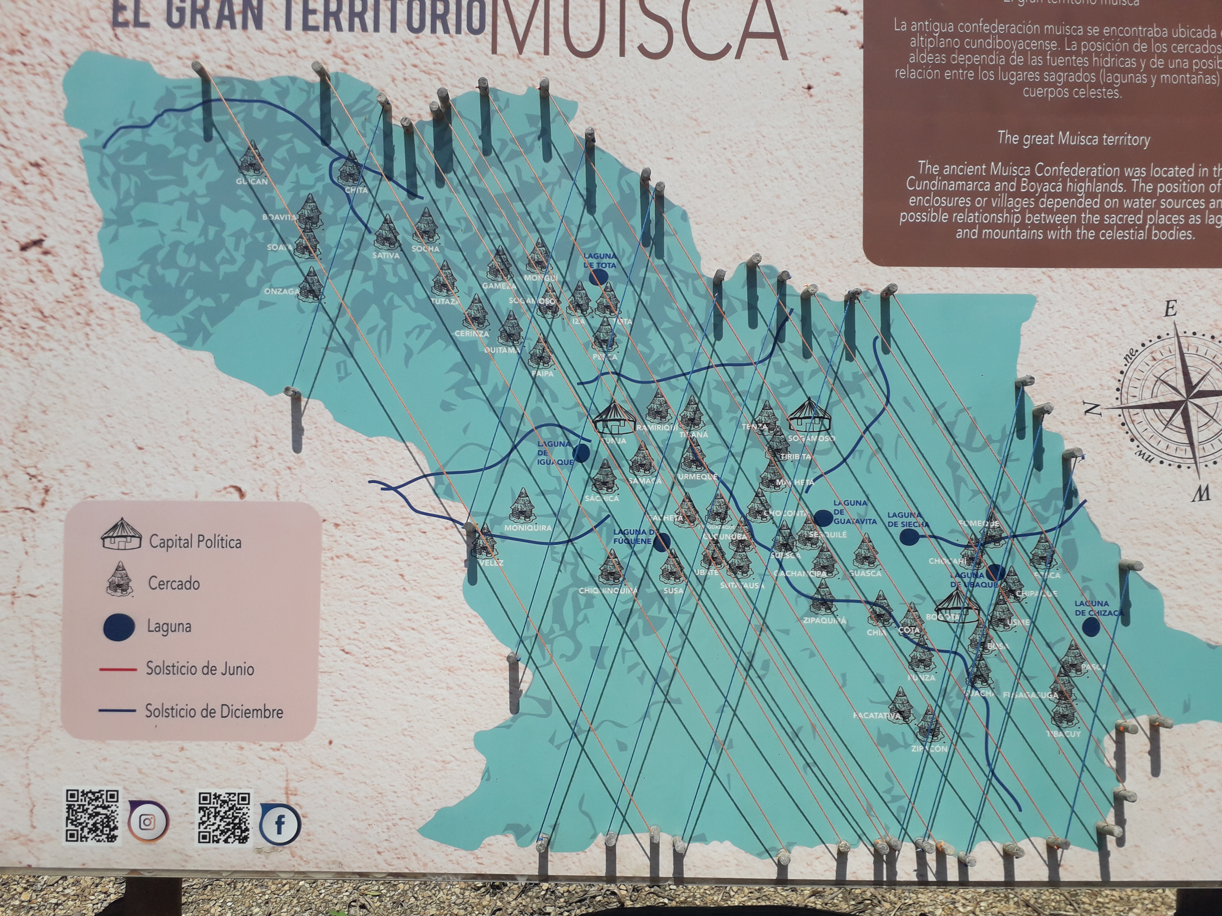 Карта территории муисков из музея в Согамосо