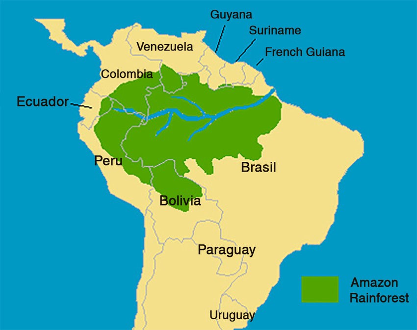 Карта региона Амазония
