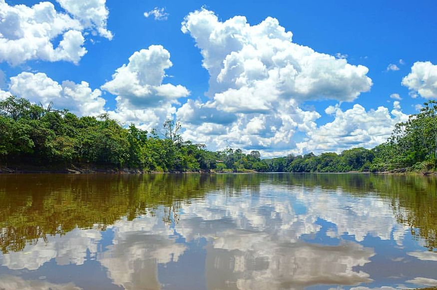 Амазонка пейзаж с облаками днем