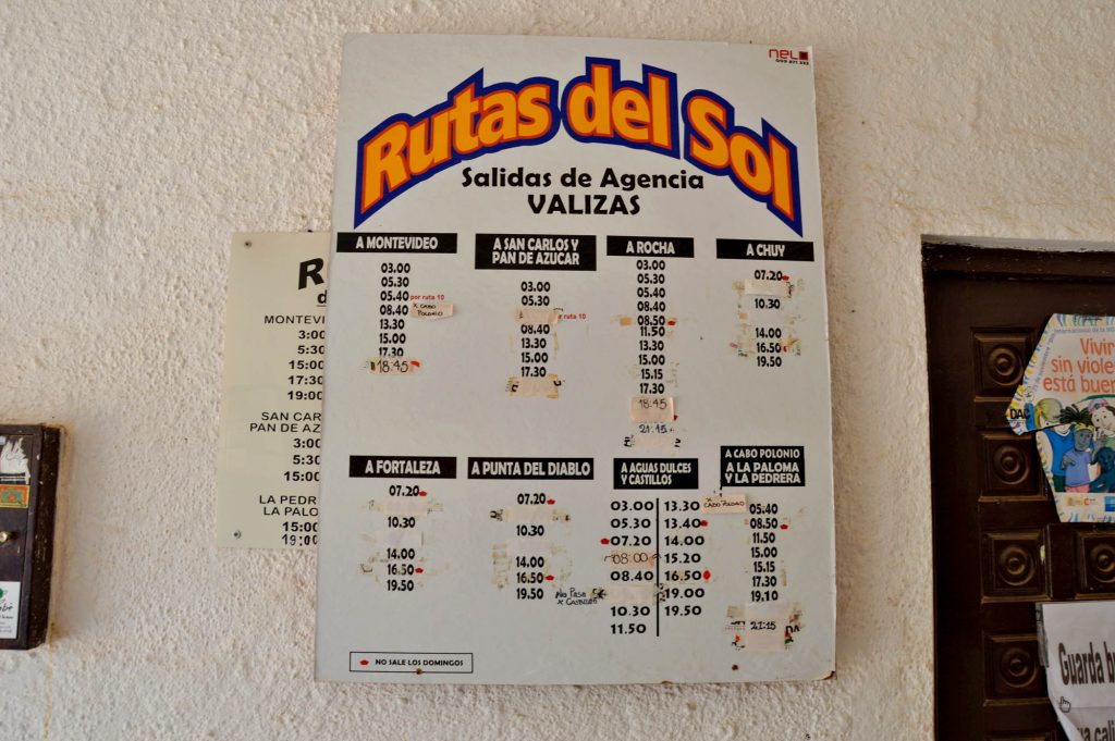 расписание автобусов на испанском языке
