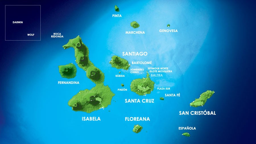 Карта Галапагосские острова