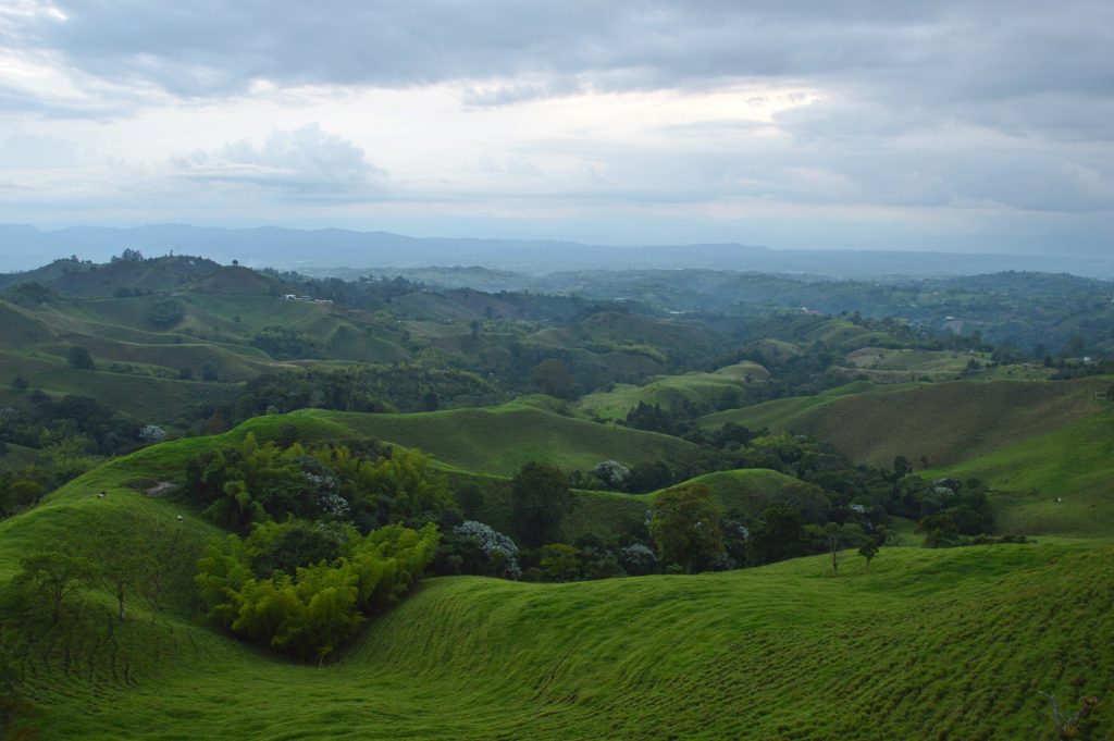 Зеленый пейзаж Колумбии