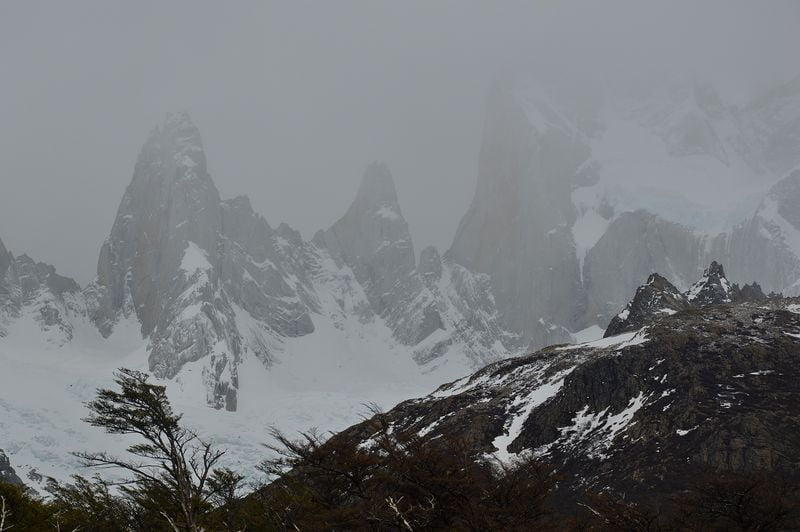 Fitz Roy mountain in the clouds / Фитц Рой вершины в облаках