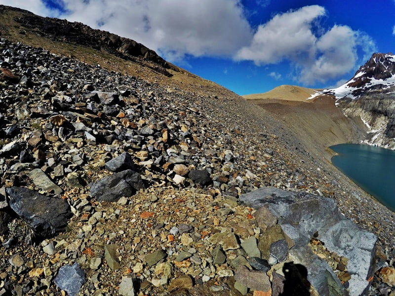 Rocky terrain at Cerro Castillo lake