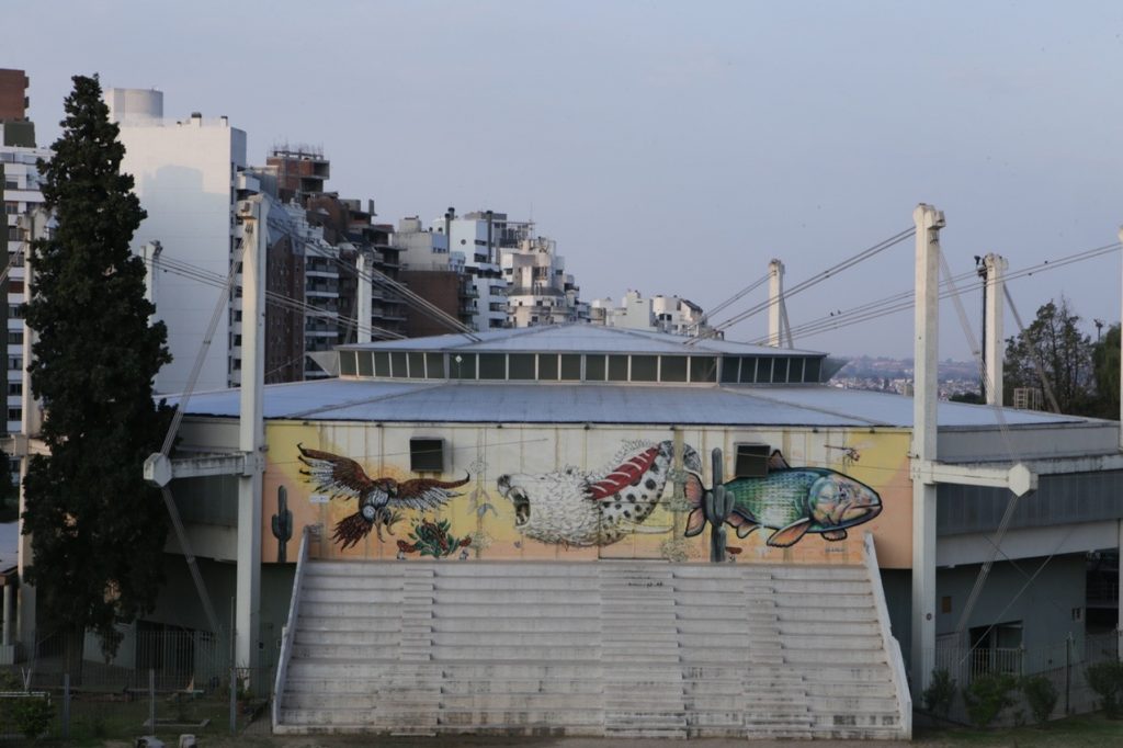 Граффити на стене стадиона в городе Кордова в Аргентине