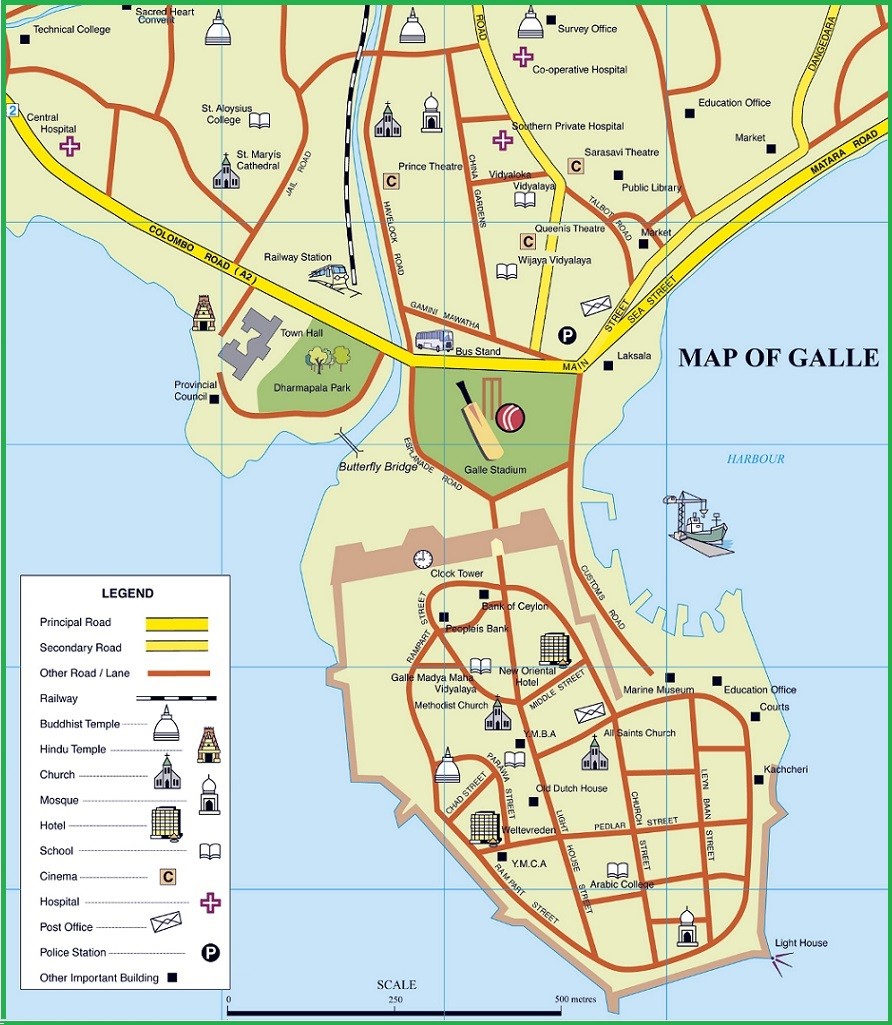 Схема основных туристических места в Галле