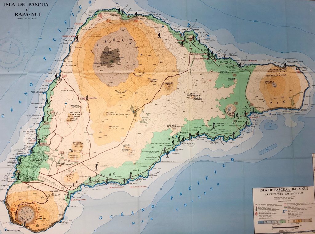 Подробная карта острова Пасхи