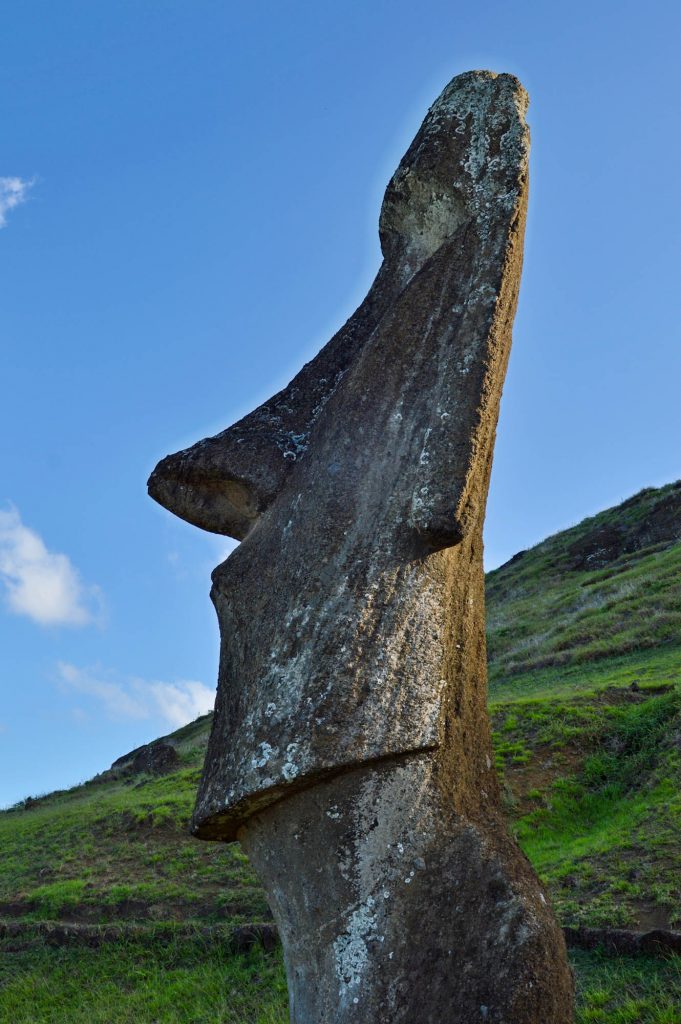 Вид сбоку на идола острова Пасхи