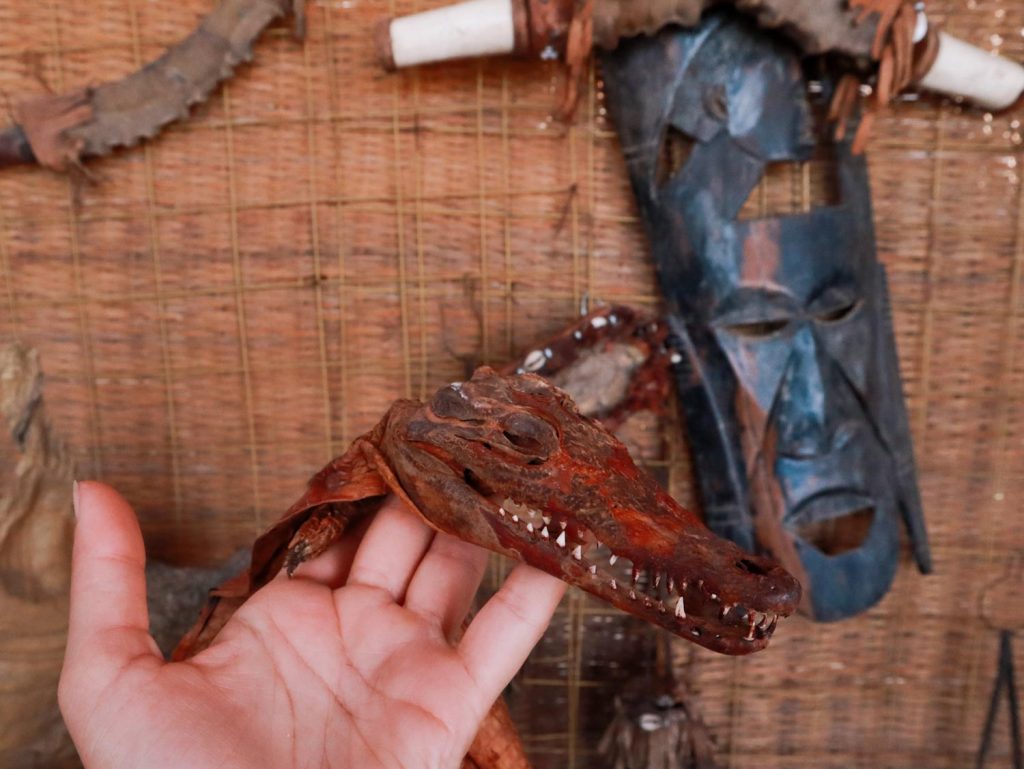 шкура крокодила и африканская маска