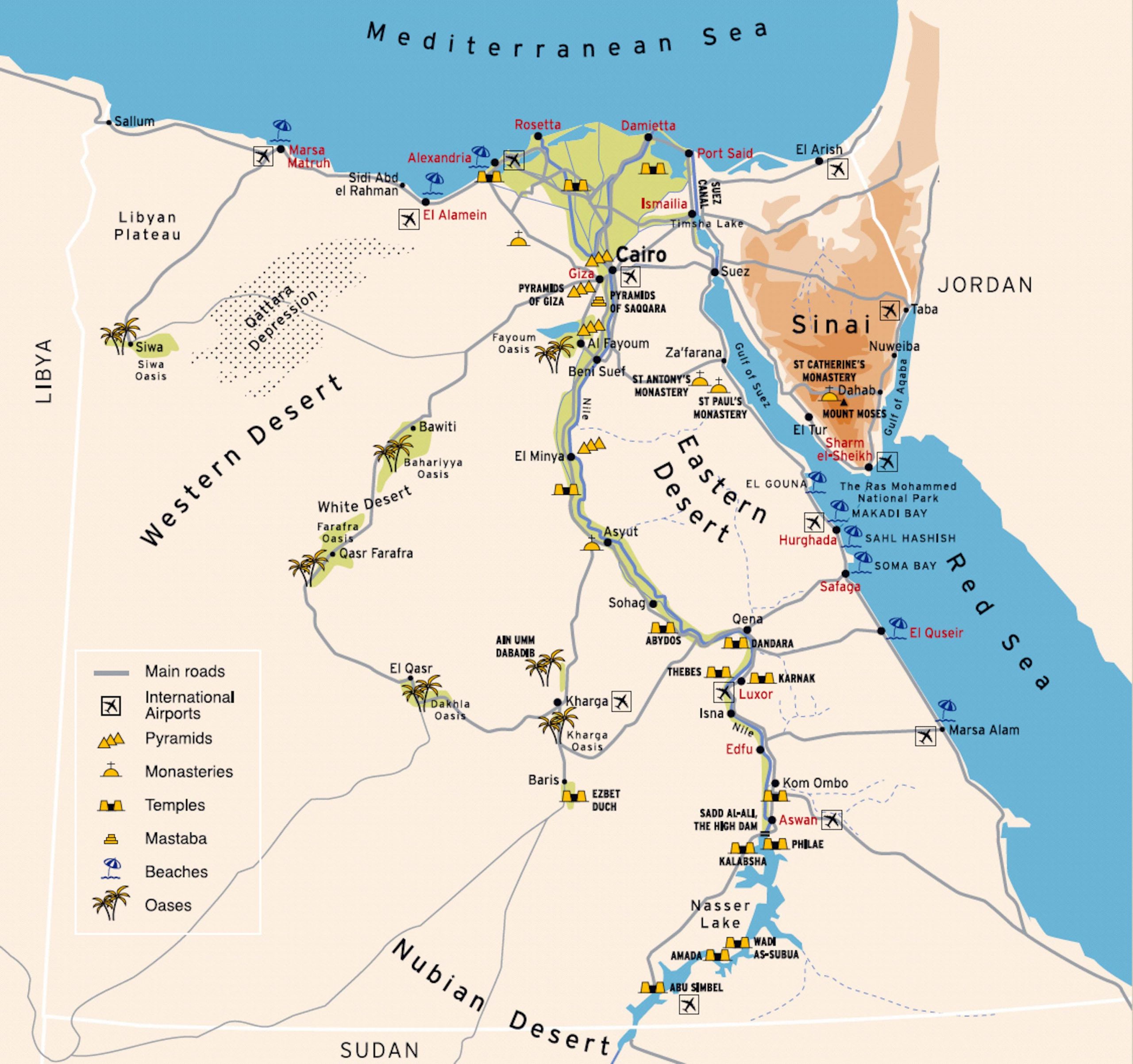 Tourist map of Egypt