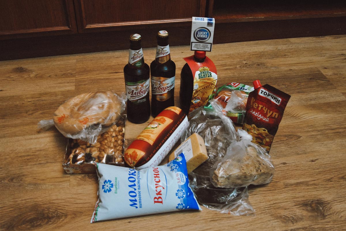 Набор продуктов из белорусского магазина