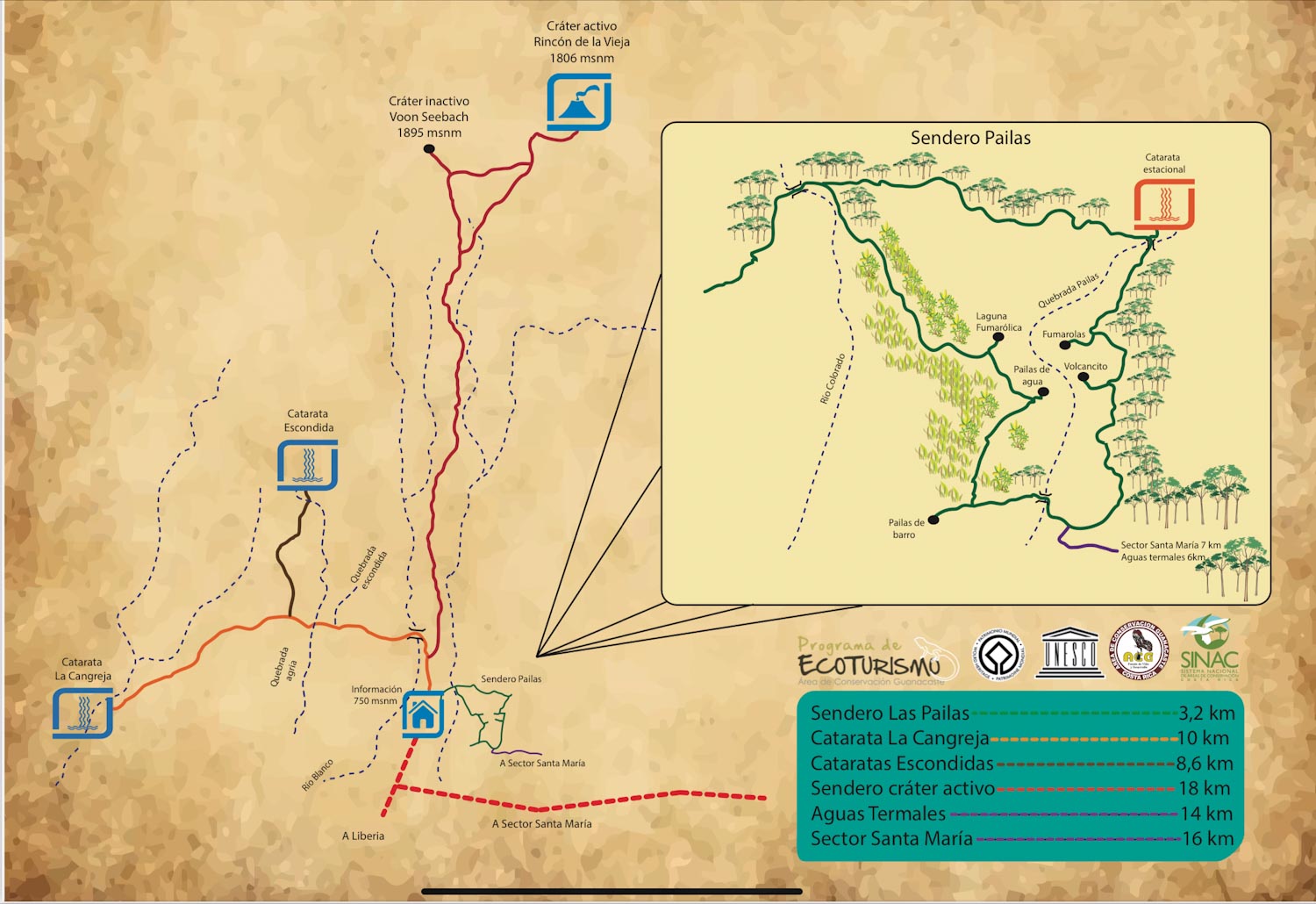 Пешие маршруты для треккинга в парке Ринкон-де-ла-Вьеха