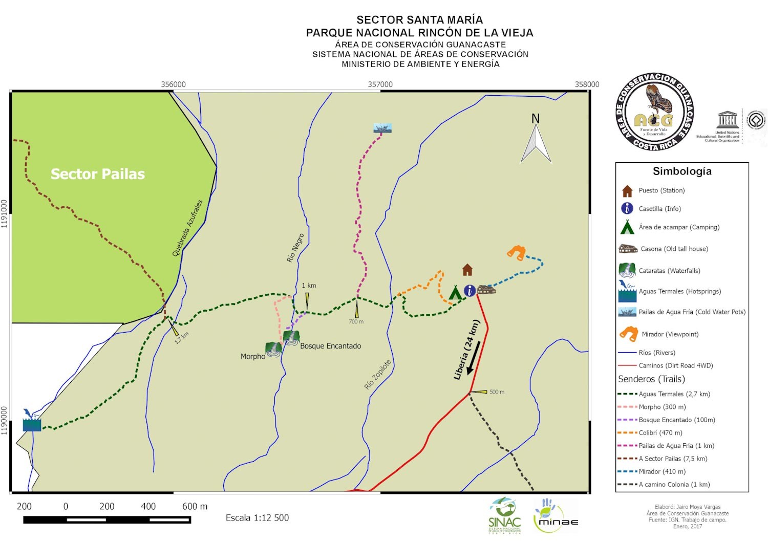 Карта маршрутов парка Ринкон-де-ла-Вьеха