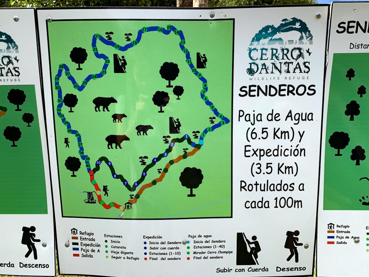 карта маршрутов в Серро Дантас