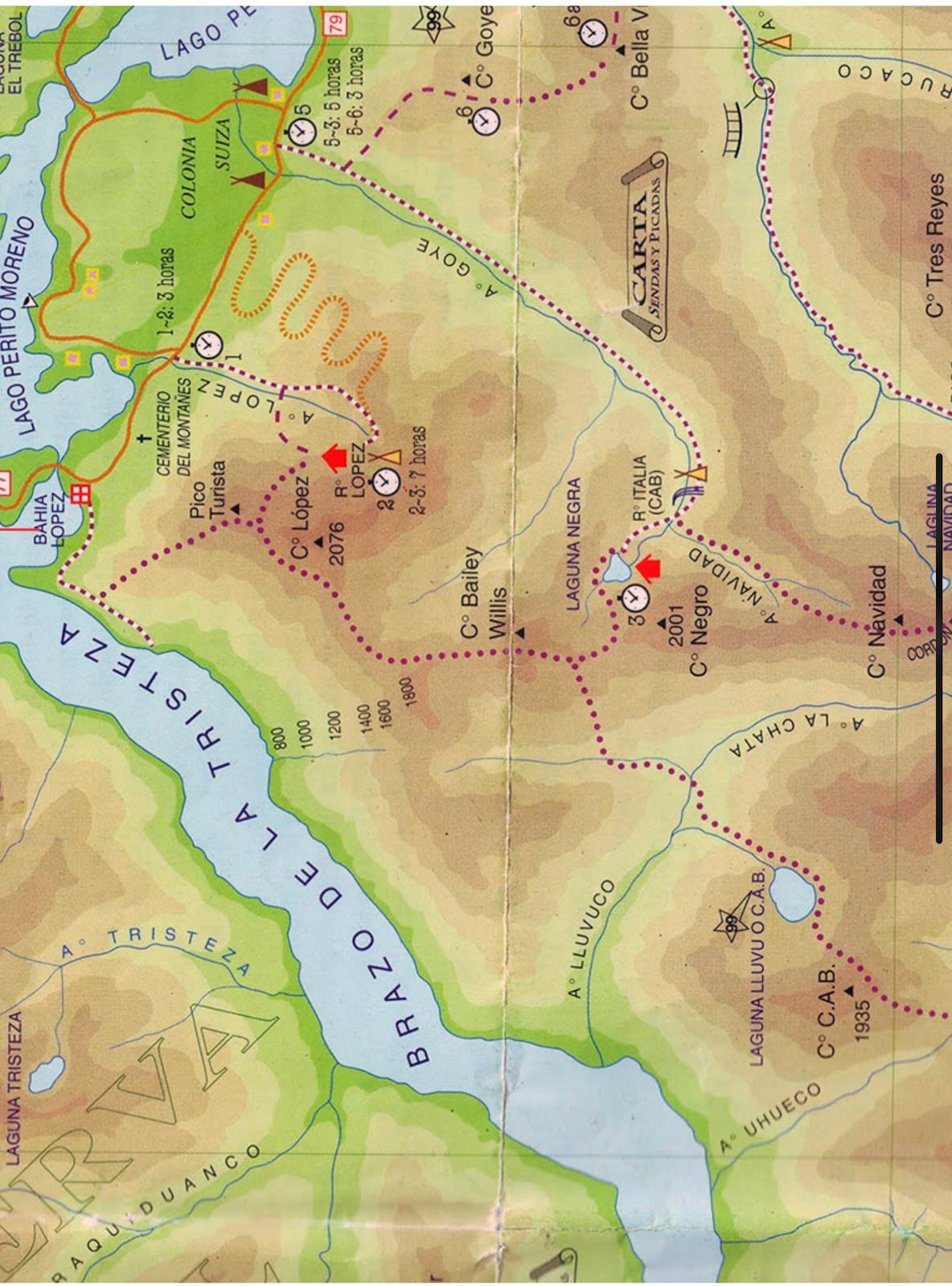Hiking map Bariloche