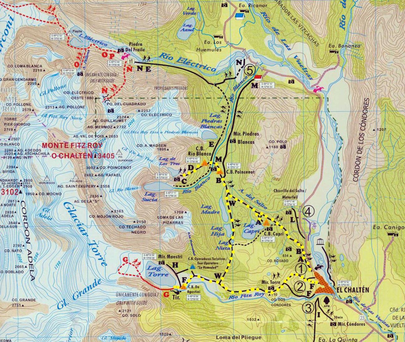 Fitz Roy hiking map