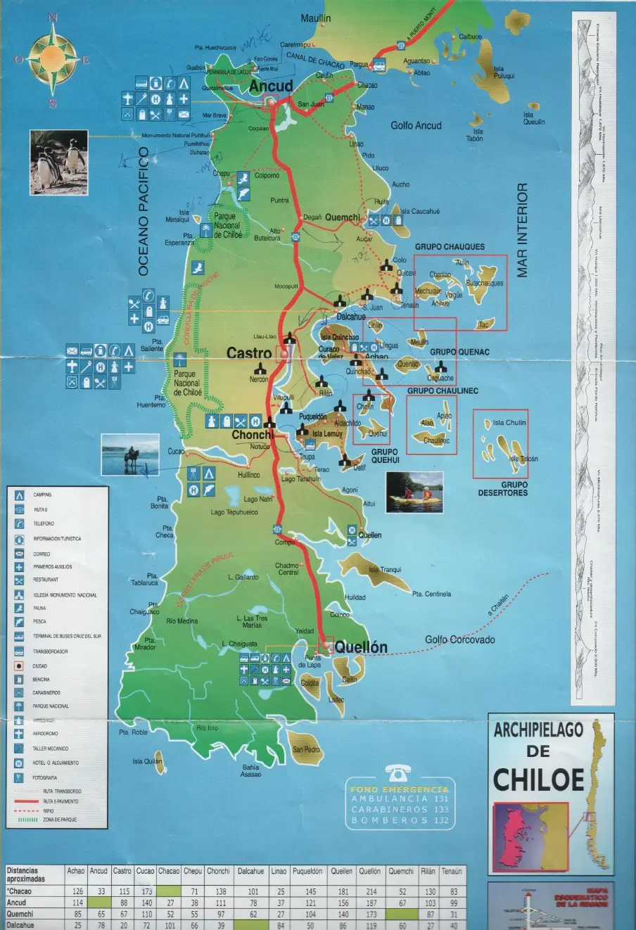 Map of Chiloe island