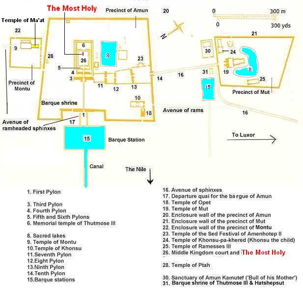 Карта святилища в Карнаке