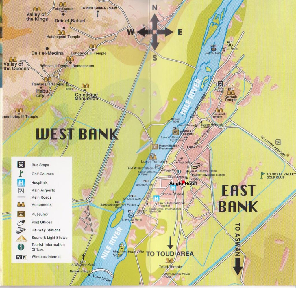 Карта достопримечательностей — поездка в Луксор самостоятельно