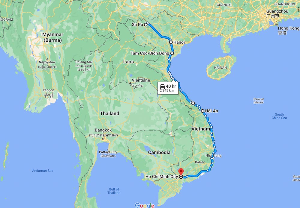 Маршрут моей поездки во Вьетнам самостоятельно
