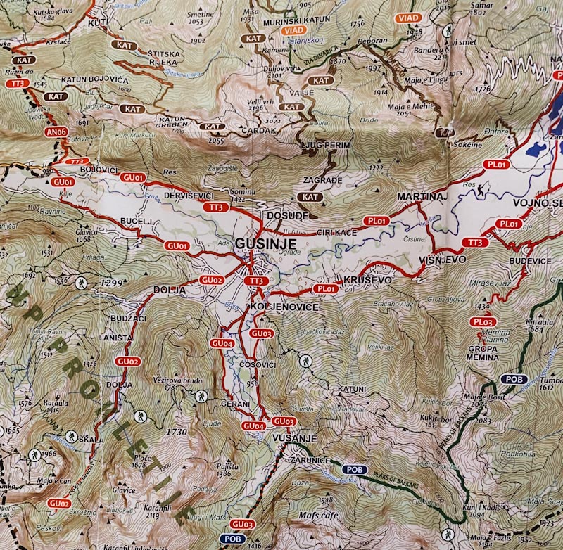 Карта похода по Черногории
